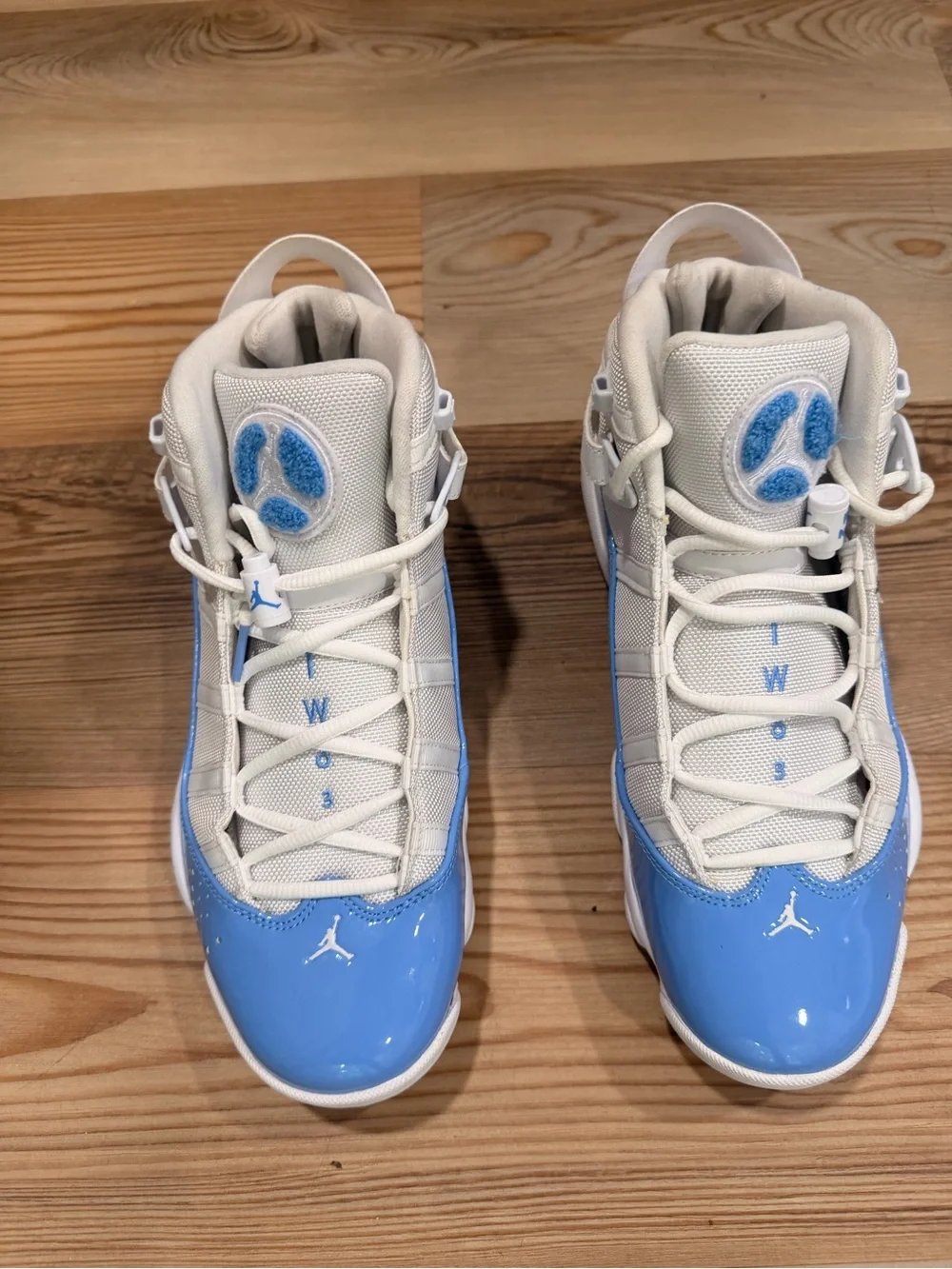 Air Jordan 6 Rings White and Carolina Blue Sneakers